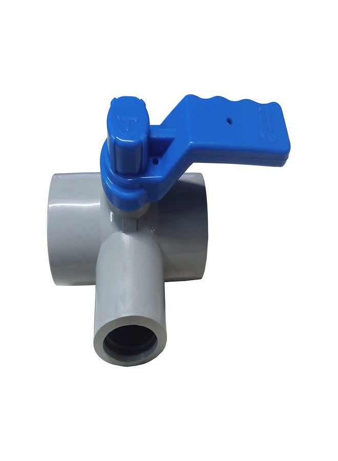 Droptech PVC Three Way Valve 1/2", (Threaded) Heavy PVC Ball Valve For Household, Agriculture and Industrial Purpose, Pack Of 1 - Image 2